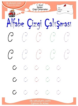 Çocuklar İçin Sesler Çizgi Çalışmaları Çalışma Sayfaları 
